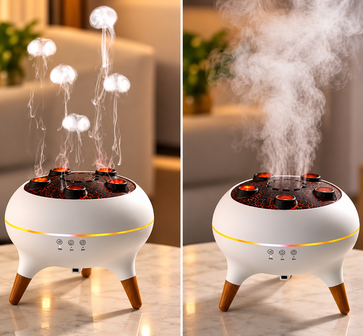 Jellyfish Diffuser Humidifier with Music Rhythm Mist, 250ml Cool Mist Ultrasonic Aromatherapy Humidifier with 7 LED Colors, Remote Control & Timer for Desk, Bedroom, Nursery